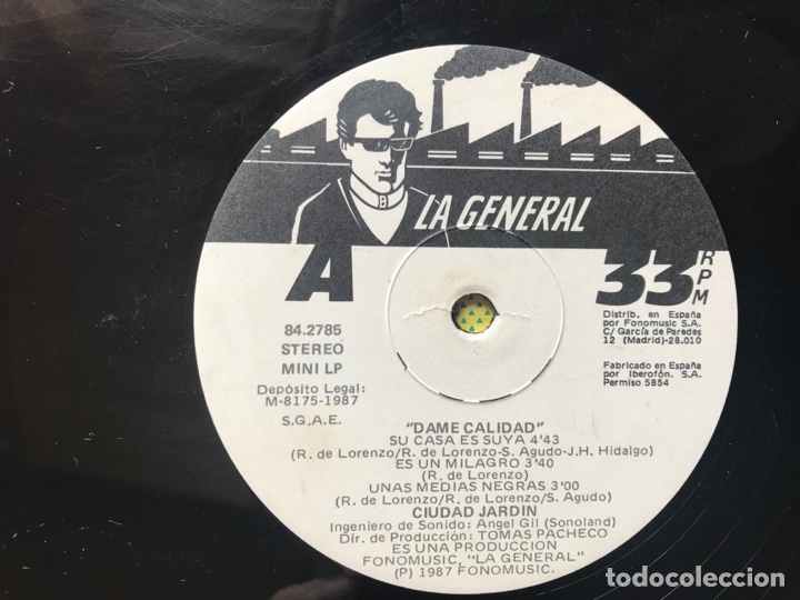 Discos de vinilo: Ciudad jard&iacute;n. Dame calidad - Foto 3