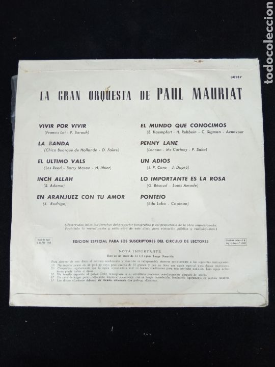 Discos de vinilo: ORQUESTA PAUL MAURIAT - Foto 2