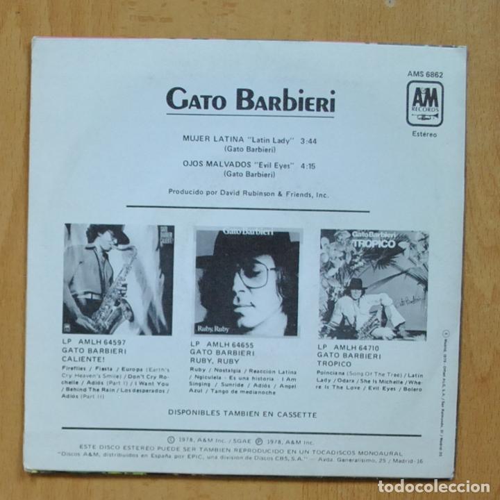 Discos de vinilo: GATO BARBIERI - MUJER LATINA - SINGLE - Foto 2