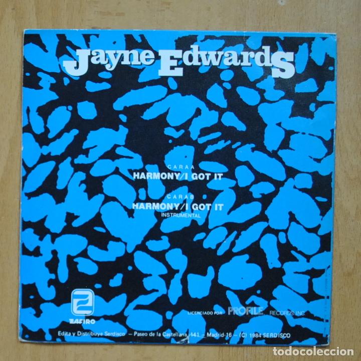 Discos de vinilo: JAYNE EDWARDS - HARMONY / I GOT IT - SINGLE - Foto 2
