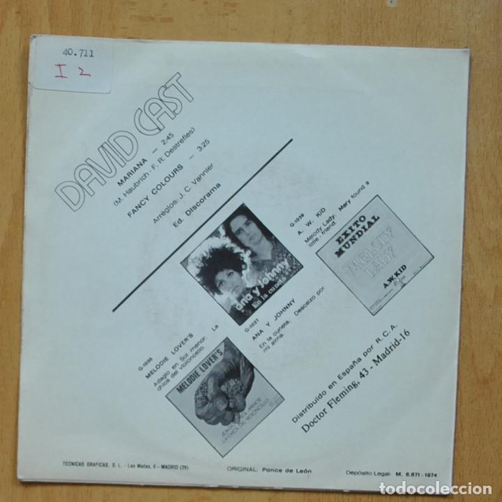 Discos de vinilo: DAVID CAST - MARIANA - SINGLE - Foto 2