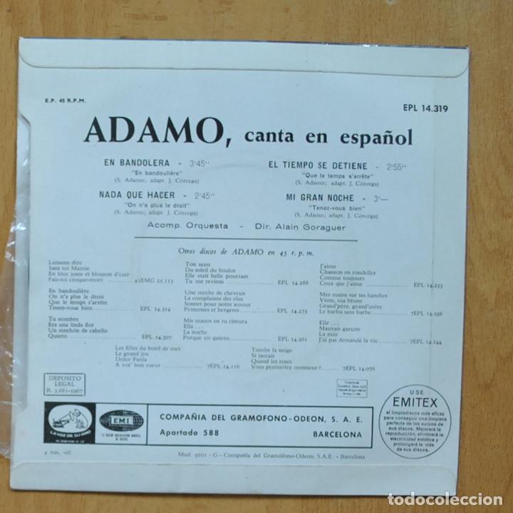 Discos de vinilo: ADAMO - EN BANDOLERA + 3 - EP - Foto 2