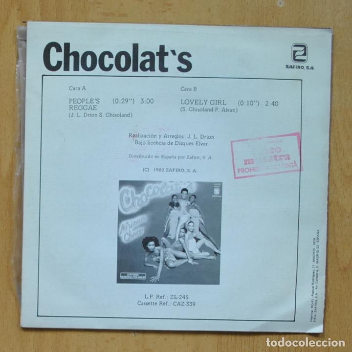 Discos de vinilo: CHOCOLATS - PEOPLES REGGAE - SINGLE - Foto 2