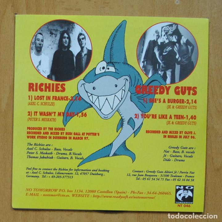 Discos de vinilo: RICHIES / GREEDY GUTS - SURF BOARD CRUSHER - EP - Foto 2