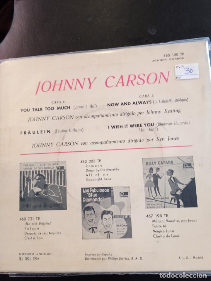 Discos de vinilo: JOHNNY CARSON- YOU TALK TOO MUCH. SINGLE. CLIFF RICHARD - Foto 2