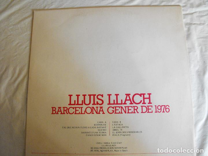Discos de vinilo: Lluis Llach. Barcelon Gener 1976. - Foto 2