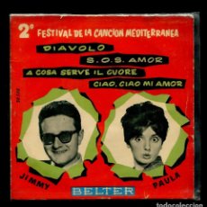 Discos de vinilo: FONTANA. PAULA . DIAVOLO. 2º FESTIVALCANCIÓN MEDITERRANEA 1960.BELTER EP