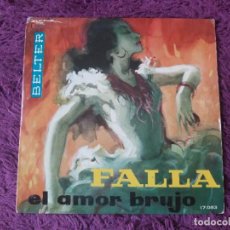 Discos de vinilo: HUGO RIGNOLD - FALLA EL AMOR BRUJO , VINYL 7” SINGLE 1961 SPAIN 17.053. Lote 341849893
