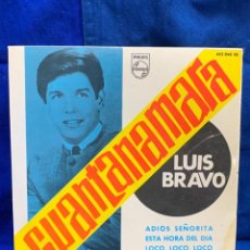 Discos de vinilo: DISCO GUANTANAMARA LUIS BRAVO ADIOS SEÑORITA PHILIPS 1966 18X18CMS. Lote 341959693