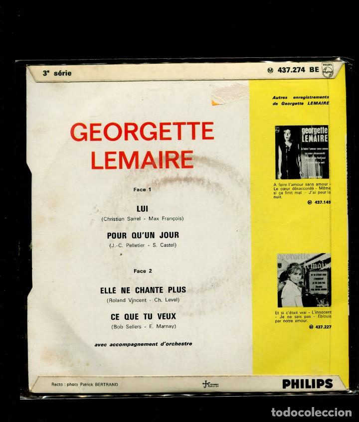 Discos de vinilo: Georgette Lemaire. lui etc. philips ep super raro - Foto 2