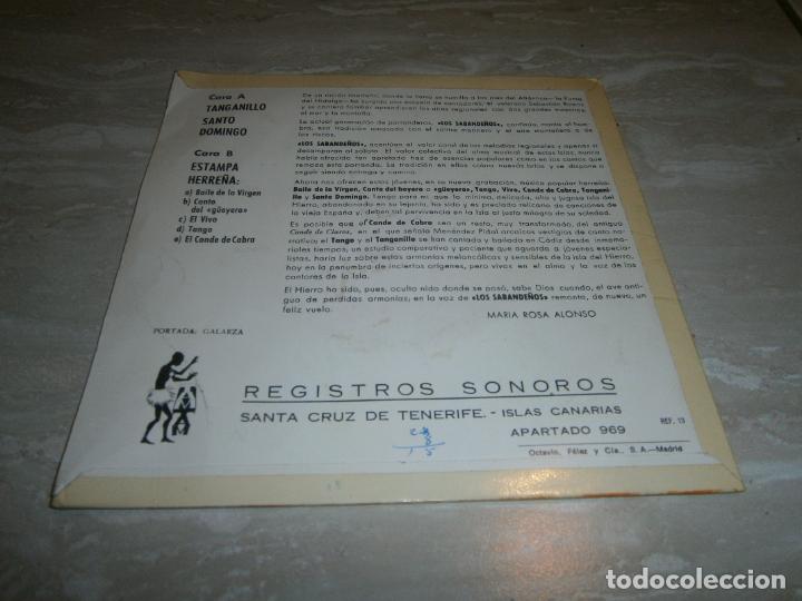 Discos de vinilo: ANTIGUO SINGLE - LOS SABANDE&Ntilde;OS - DP1 - Foto 2