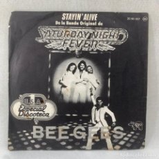 Discos de vinilo: SINGLE BEE GEES - BSO SATURDAY NIGHT FEVER - ESPAÑA - AÑO 1977. Lote 342082053