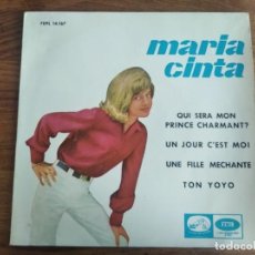Discos de vinilo: MARIA CINTA - QUI SERA MON PRINCE CHARMANT + 3 * RARO EP POP CATALÀ 1965 FIRMADO POR ELLA EN PORTADA. Lote 342111893