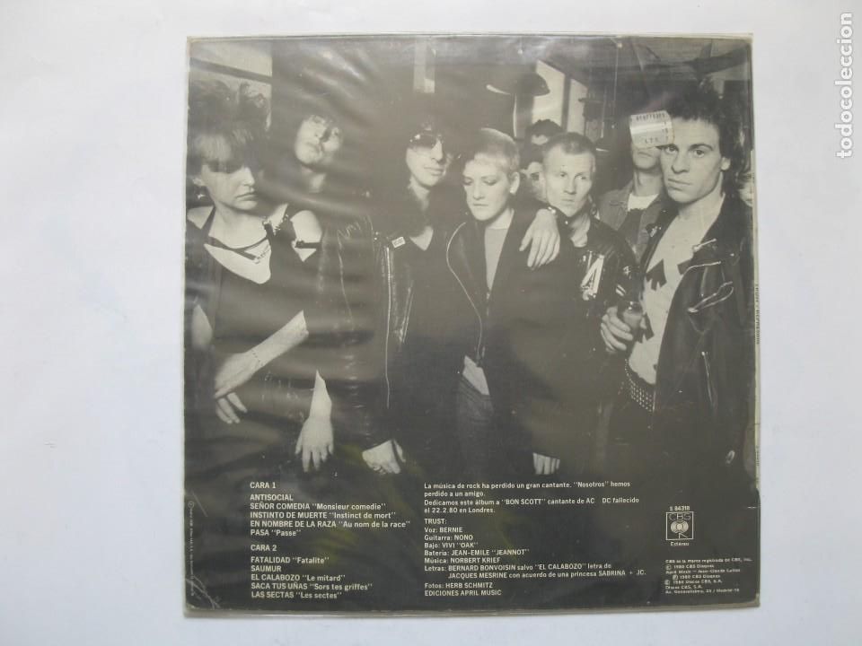 Discos de vinilo: LP - TRUST - REPRESSION - CBS - A&Ntilde;O 1980. - Foto 2