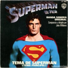 Discos de vinilo: JOHN WILLIAMS - SUPERMAN, EL FILM BSO - SG SPAIN 1978 - WARNER BROS. RECORDS 45-1806. Lote 342393268
