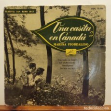 Discos de vinilo: SINGLE. UNA CASITA EN CANADÁ. FESTIVAL SAN REMO 1957