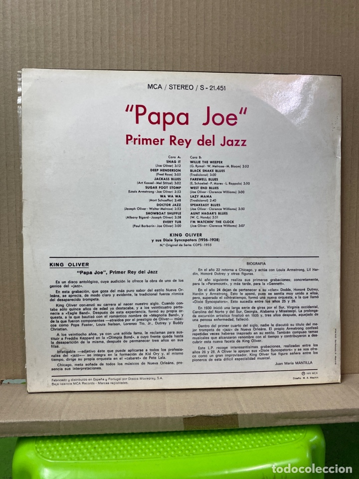 Discos de vinilo: LP PAPA JOE, PRIMER REY DEL JAZZ - Foto 2