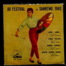 Discos de vinilo: C- XII FESTIVAL DE SAN REMO 1962. LA VOZ DE SU AMO 1962. EP BUENO