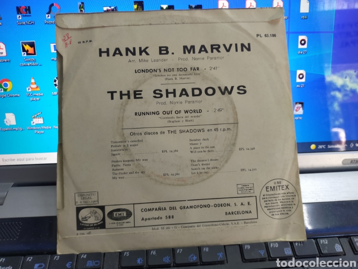 Discos de vinilo: Hank b. Marvin / the shadows single Espa&ntilde;a 1968 - Foto 2