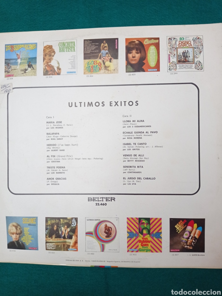 Discos de vinilo: DISCO VINILO LP, ULTIMOS EXITOS 1970 BELTER - Foto 2