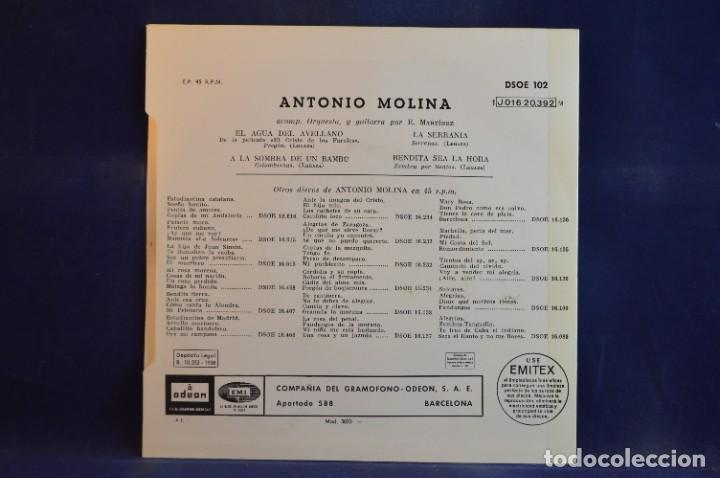 Discos de vinilo: ANTONIO MOLINA - SERIE 1 - EP - Foto 2