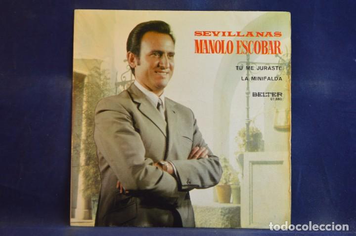 Discos de vinilo: MANOLO ESCOBAR - SEVILLANAS - SINGLE - Foto 1