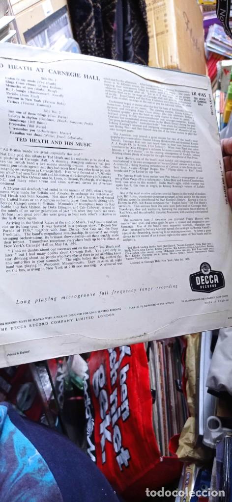 Discos de vinilo: LP TED HEATH AT GAMEGIE HALL - Foto 2