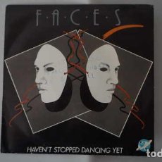 Discos de vinilo: DISCO PROMOCION RADIO, SINGLE FACES HAVEN'T STOPPED DANCING YET, KEY RECORDS, KRI-7011, AÑO 1986.