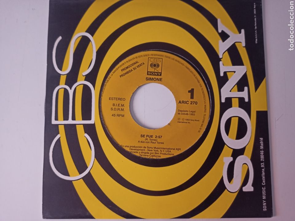 Discos de vinilo: Simone - Se fue - Foto 1