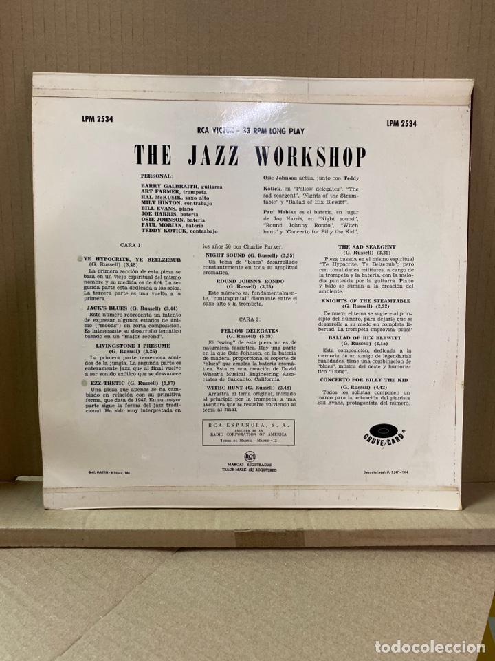 Discos de vinilo: LP THE JAZZ WORKSHOP. - Foto 2