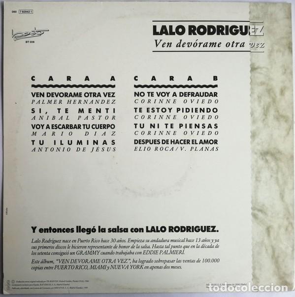 Discos de vinilo: Lalo Rodriguez &lrm;&ndash; Ven Dev&oacute;rame Otra Vez - Foto 2