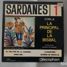 Discos de vinilo: EP SINGLE SARDANES 1 COBLA LA PRINCIPAL DE LA BISBAL ANGELINA, DISCOPHON, 17.134, AÑO 1961.. Lote 342882178