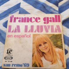 Discos de vinilo: FRANCE GALL. LA LLUVIA / HOMBRE CHIQUITÍN. SAN REMO 1969. MOVIEPLAY SN 20 188. ESPAÑA 1969.. Lote 342984658