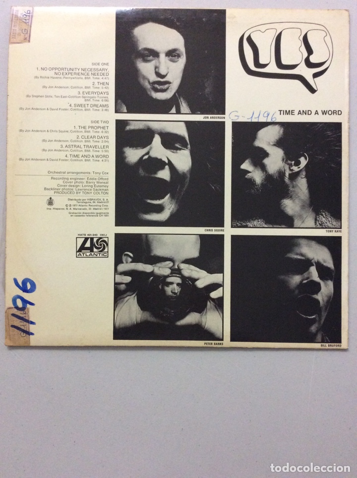 Discos de vinilo: Yes. Time and a word. - Foto 2