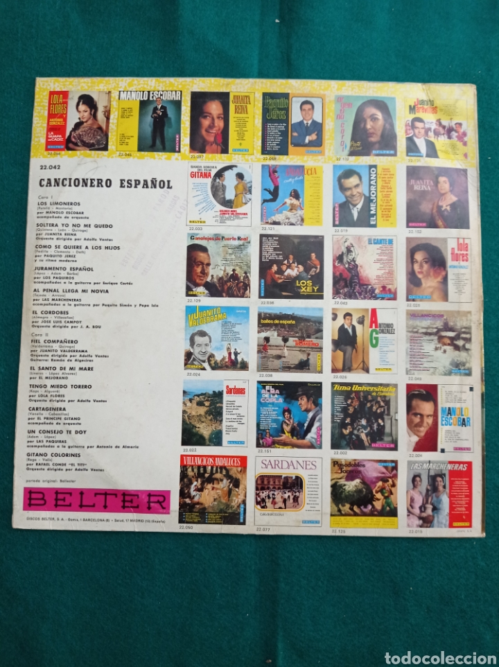 Discos de vinilo: DISCO VINILO LP , CANCIONERO ESPA&Ntilde;OL , 1966 - Foto 2