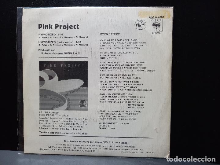 Discos de vinilo: PINK PROJECT HYPNOTIZED SINGLE SPAIN 1983 PDELUXE - Foto 2
