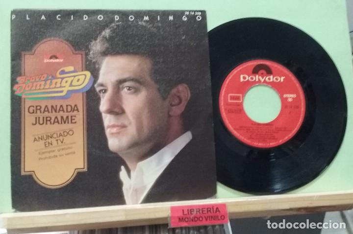 Discos de vinilo: Placido Domingo. Granada / Jurame. Polydor 1982 -- Single - Foto 1