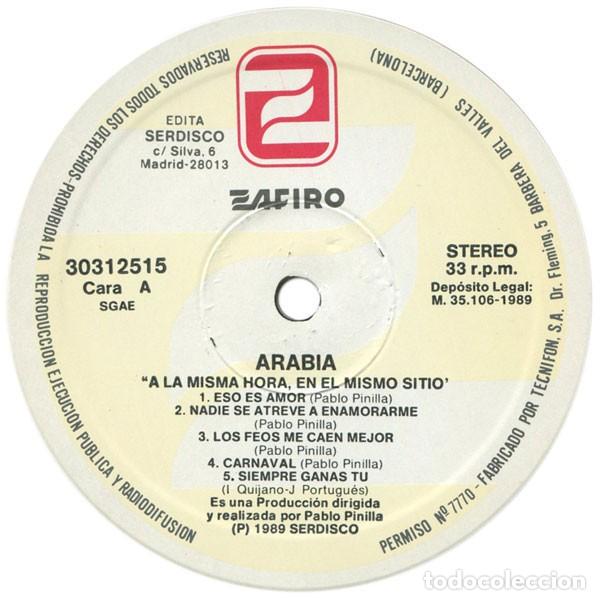 Discos de vinilo: Arabia &lrm;&ndash; A La Misma Hora, En El Mismo Sitio - Foto 2