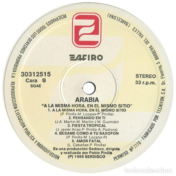 Discos de vinilo: Arabia &lrm;&ndash; A La Misma Hora, En El Mismo Sitio - Foto 3