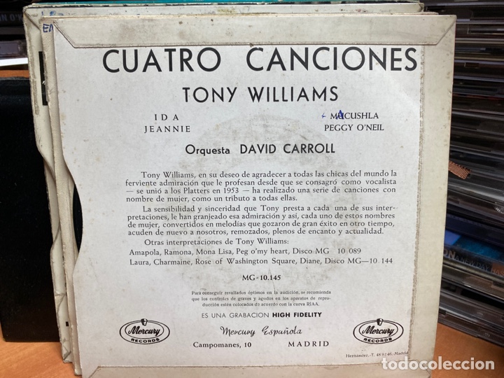 Discos de vinilo: Tony Williams - Cuatro Canciones (7&rdquo;, EP) - Foto 2
