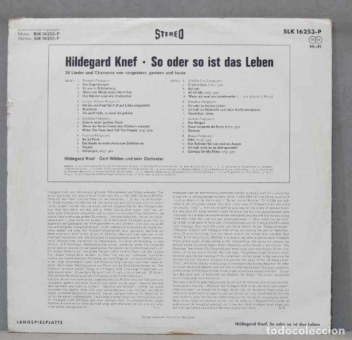 Discos de vinilo: LP. Hildegard Knef. So Oder So Ist Das Leben - Foto 2