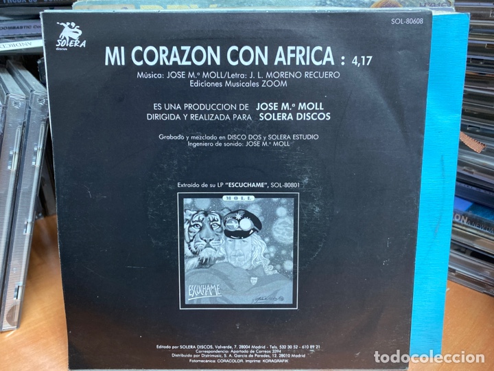 Discos de vinilo: Moll - Mi Coraz&oacute;n Con Africa (7&rdquo;, Single) - Foto 2