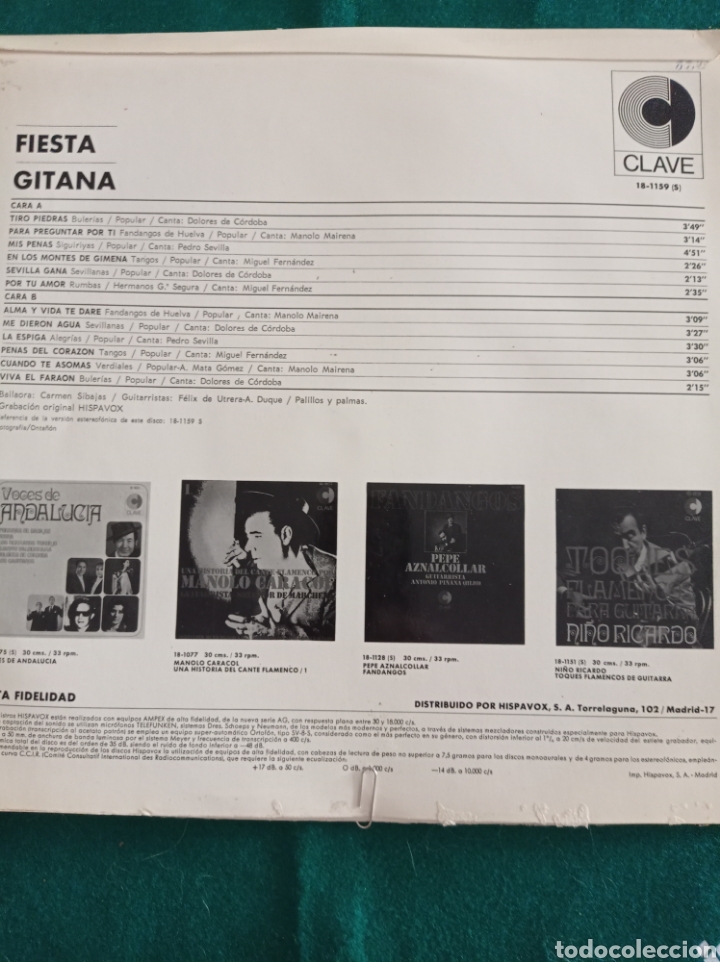 Discos de vinilo: DISCO VINILO LP , FIESTA GITANA ,1969 - Foto 2