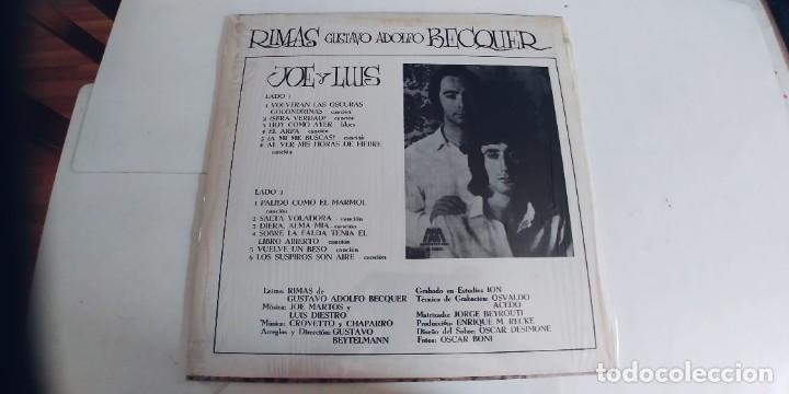 Discos de vinilo: JOE Y LUIS-LP RIMAS DE BECQUER-NUEVO - Foto 2