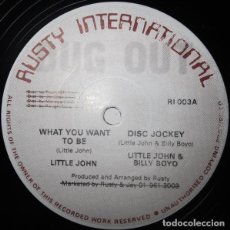 Discos de vinilo: LITTLE JOHN & BILLY BOYO - WHAT YOU WANT TO BE (DISC JOCKEY) - 12” [DUG OUT, 2010] REGGAE DANCEHALL. Lote 343504888
