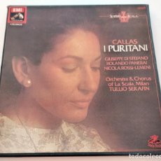 Discos de vinilo: ÓPERA I PURITANI. VINCENZO BELLINI. MARIA CALLAS. COFRE 3 LPS. 1978.. Lote 333160623