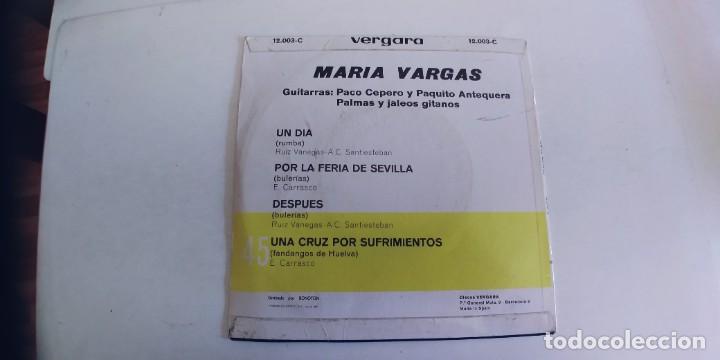 Discos de vinilo: MARIA VARGAS-EP UN DIA +3 - Foto 2