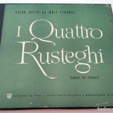 Discos de vinilo: ÓPERA I QUATTRO RUSTEGHI. ERMANNO WOLF-FERRARI. COFRE 3 LPS. 1952.. Lote 333150538