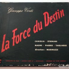 Discos de vinilo: ÓPERA LA FORCE DU DESTIN. GIUSEPPE VERDI. COFRE 3 LPS. 1952. VINILOS MINT.