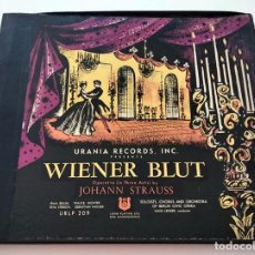 Discos de vinilo: OPERETA WIENER BLUT. JOHANN STRAUSS. COFRE 2 LPS. 1951. VINILOS MINT.